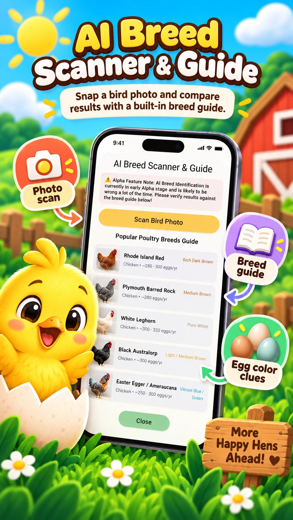 Eggsy AI breed scanner and breed guide